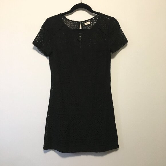 Hollister Abercrombie Gothic Black Lace Bilayer Punk Goth Dress - Picture 1 of 16